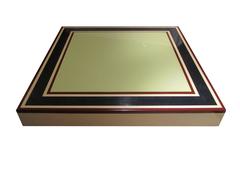 Willy Rizzo for Sabot, Ivory, Blue and Red Lacquer Coffee Table, Italy, 1960