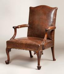 Pair of Antique Gainsborough Library Armchairs