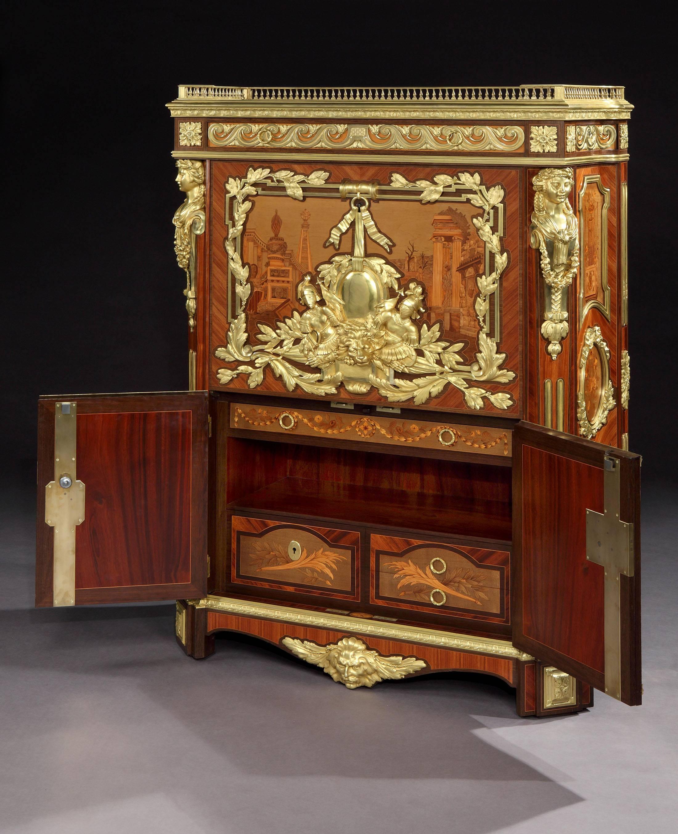 A Truly Magnificent 19th century Secre´taire a` Abattant by Maison Rogie´ of Paris After the original in the Wallace Collection, London, made in 1777 by Pierre-Antoine Foullet

Constructed in kingwood, crossbanded in tulipwood and purpleheart,