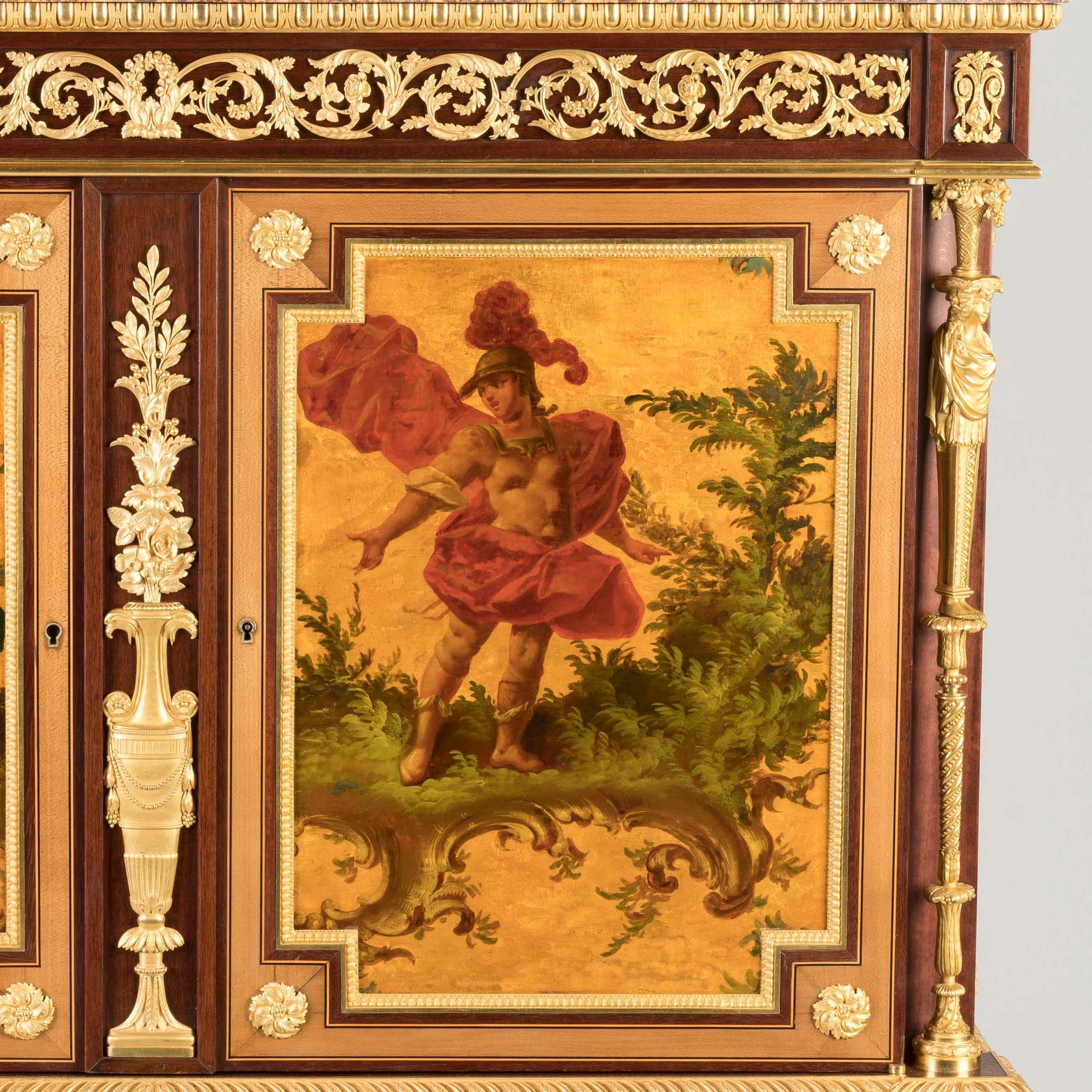 Armario francés del siglo XIX estilo Luis XVI de Henry Dasson con Venus y Eneas en venta 6
