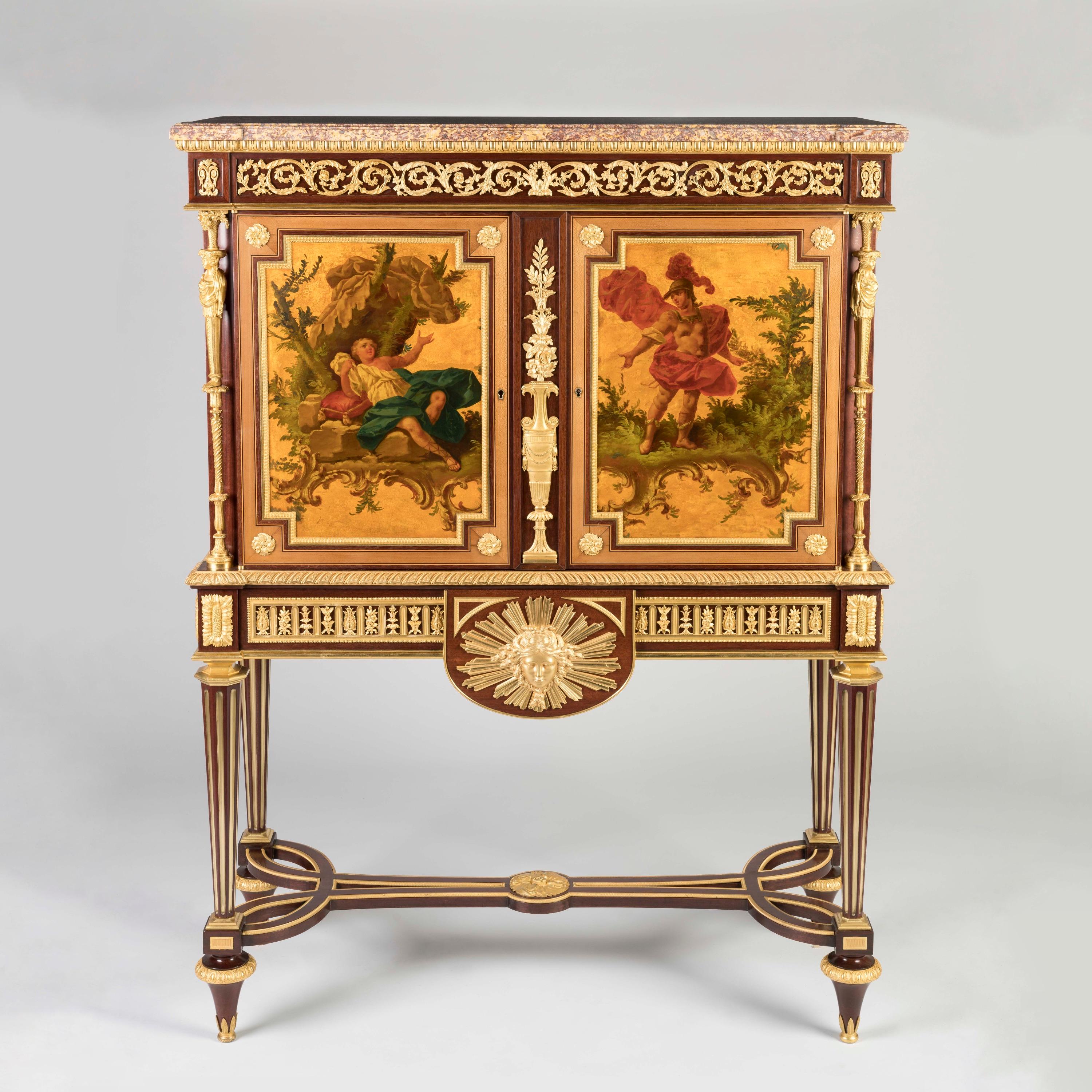 Armario francés del siglo XIX estilo Luis XVI de Henry Dasson con Venus y Eneas Francés en venta