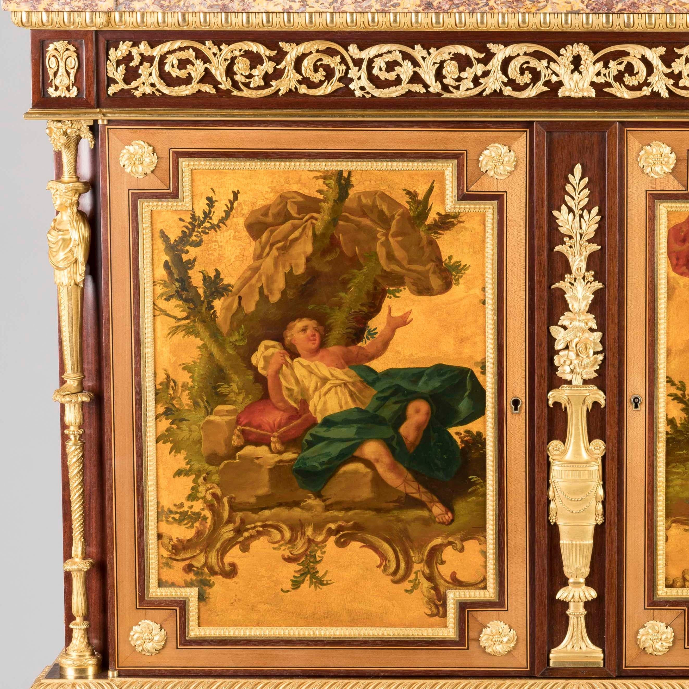 Armario francés del siglo XIX estilo Luis XVI de Henry Dasson con Venus y Eneas en venta 5