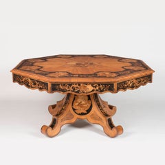 Aesop's Fables Marquetry Octagonal Table Attributed to Morant, Circa 1840
