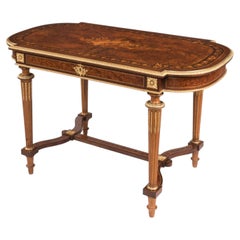 A Very Fine Marquetry Writing or Centre Table In the Louis XVI Style