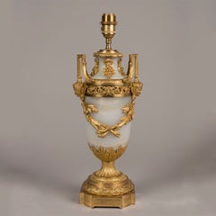 French Neoclassical Ormolu-Mounted Onyx Table Lamp, Circa 1900