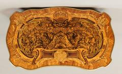 English Burr Oak and Marquetry Occasional Table, 19th Century