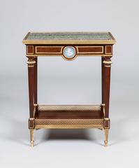 French 19th Century Mahogany and Gilt Table with Plaque in the Wedgwood Manner