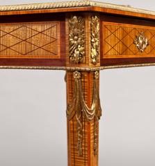English 19th Century Inlaid Writing Table with Gilt Bronze Mounts