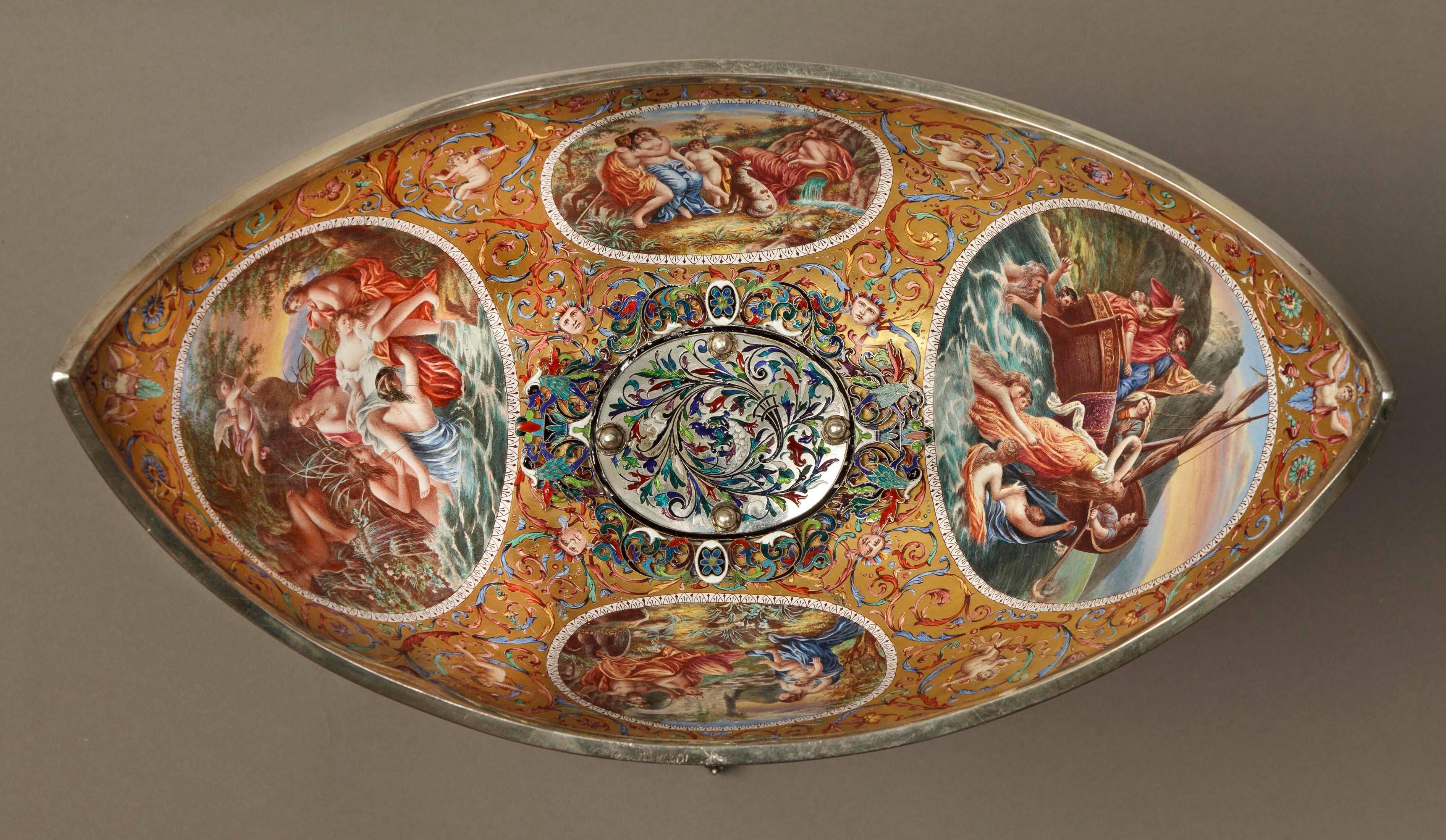 19th Century Viennese Nef of Silver and Enamel by Hermann Böhm 3