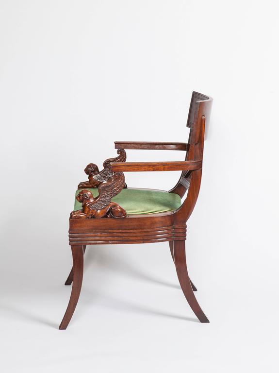 English Regency Period Mahogany Armchair Designed By Thomas