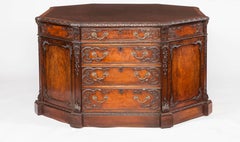 English Mahogany and Leather Octagonal Library Desk, 19th Century