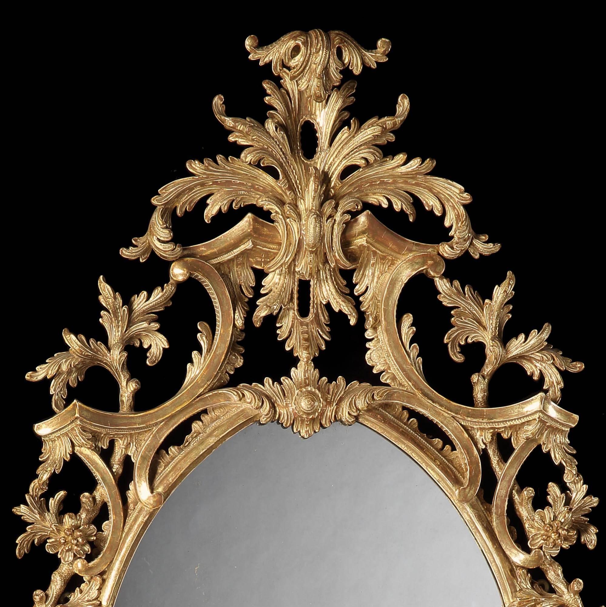 Great Britain (UK) Pair of 19th Century English Giltwood Mirrors in the George III Style