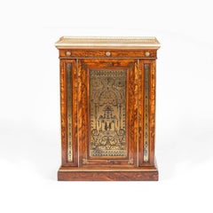 19th Century English Olivewood and Brass Inlaid Cabinet