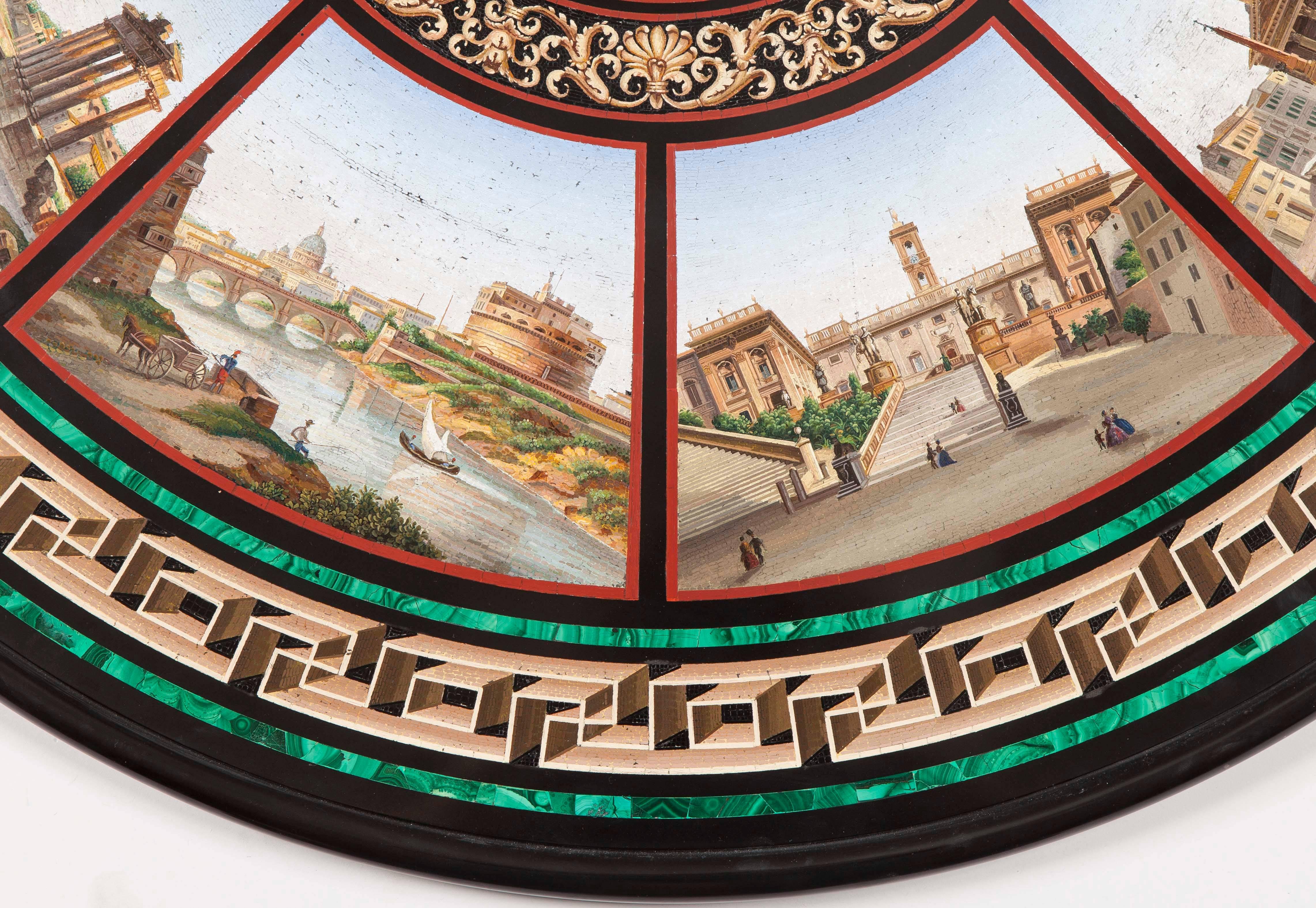 19th Century Grand Tour' Giltwood and Micromosaic Centre Table with Roman Scenes In Excellent Condition For Sale In London, GB