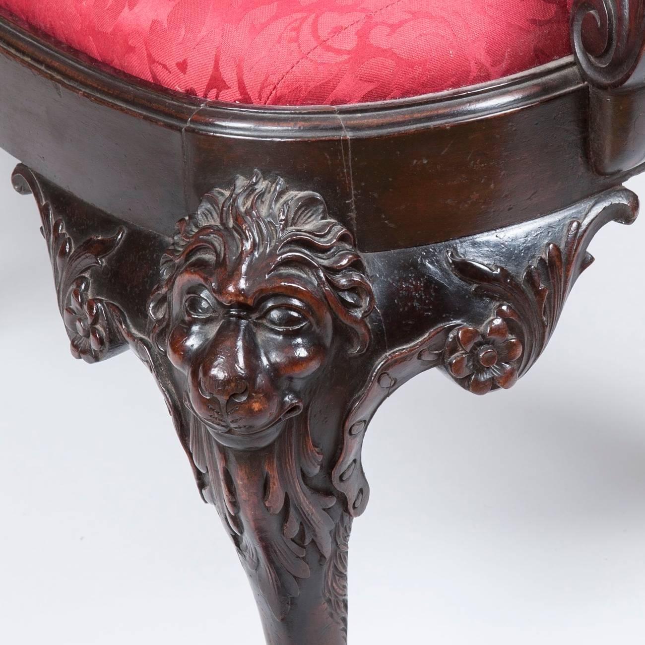 British 19th Century Carved Georgian Style Settee For Sale