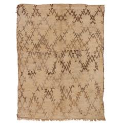 Vintage Small Beni Ouarain Berber Carpet