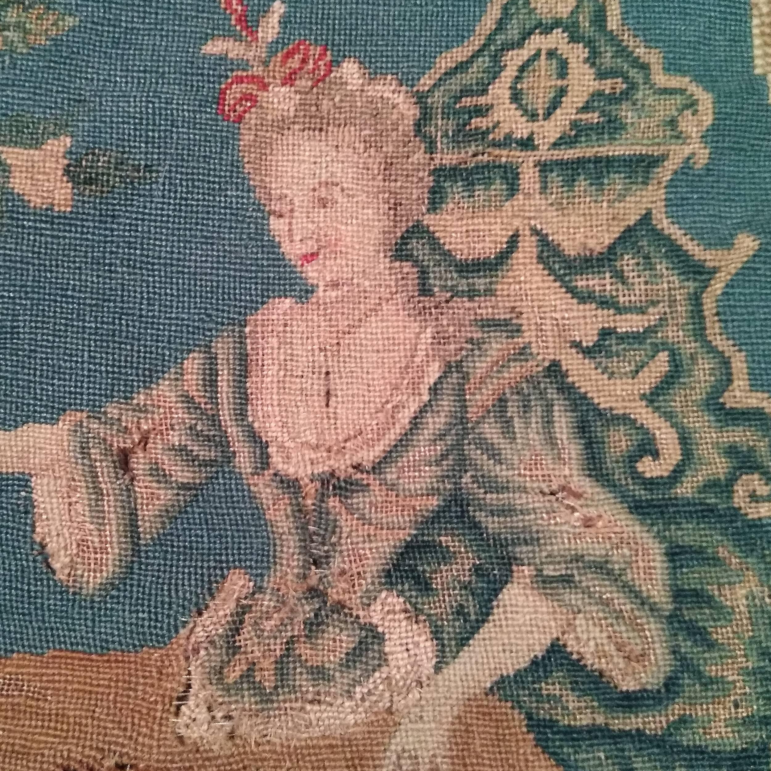 17th Century Needlepoint Picture Depicting a Courtly Lady