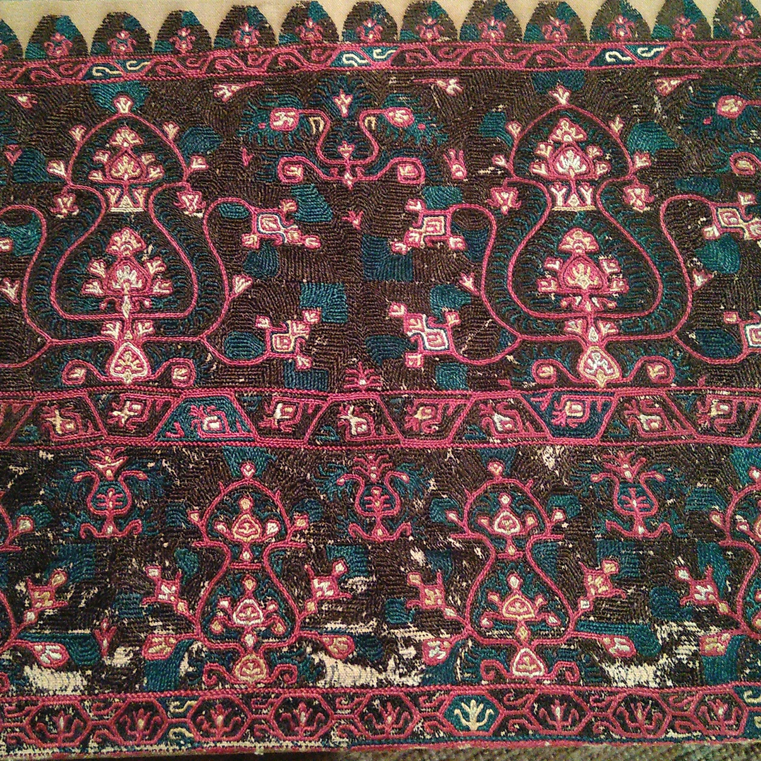 Hand-Woven Antique Greek Island Ottoman Silk Embroidery