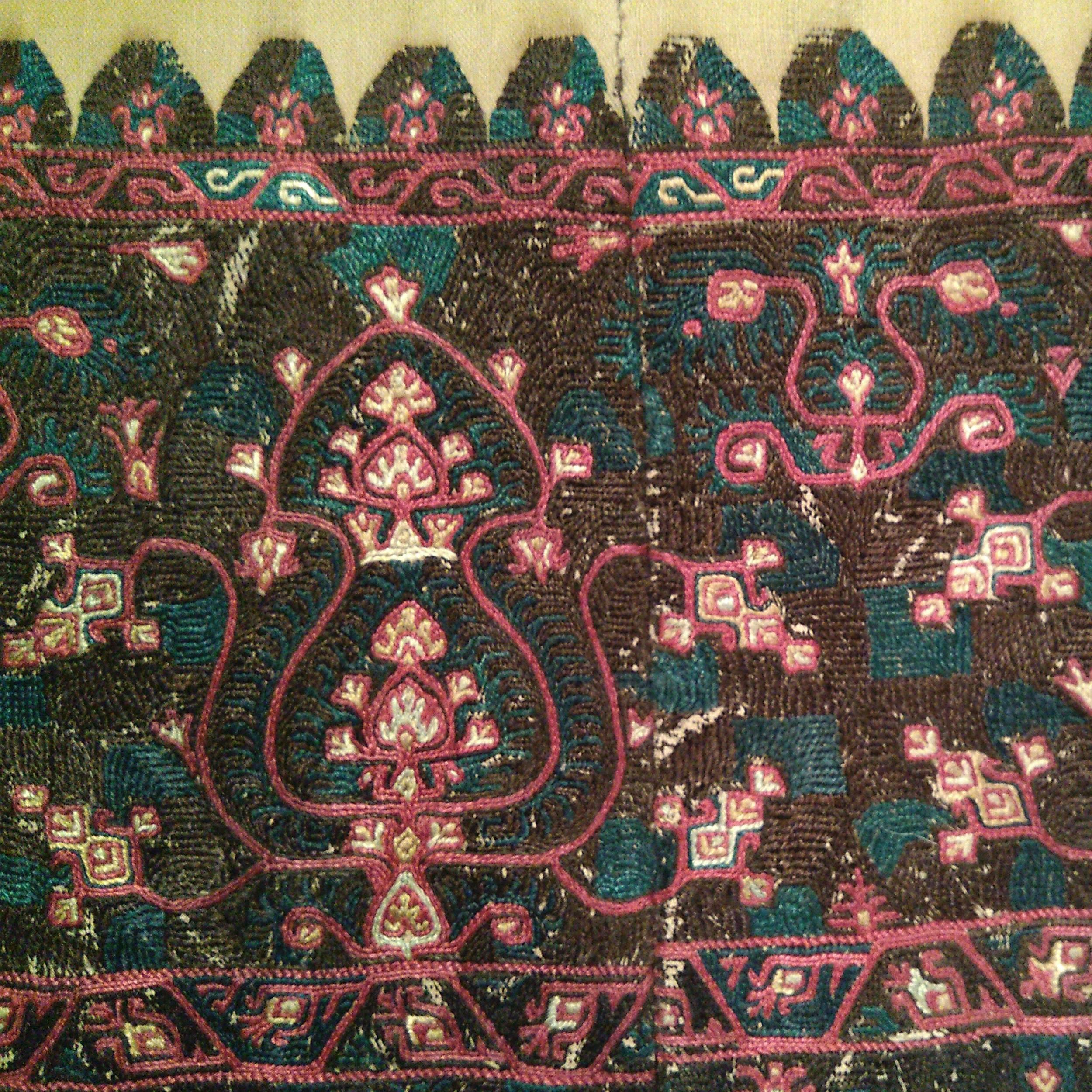 Antique Greek Island Ottoman Silk Embroidery 1