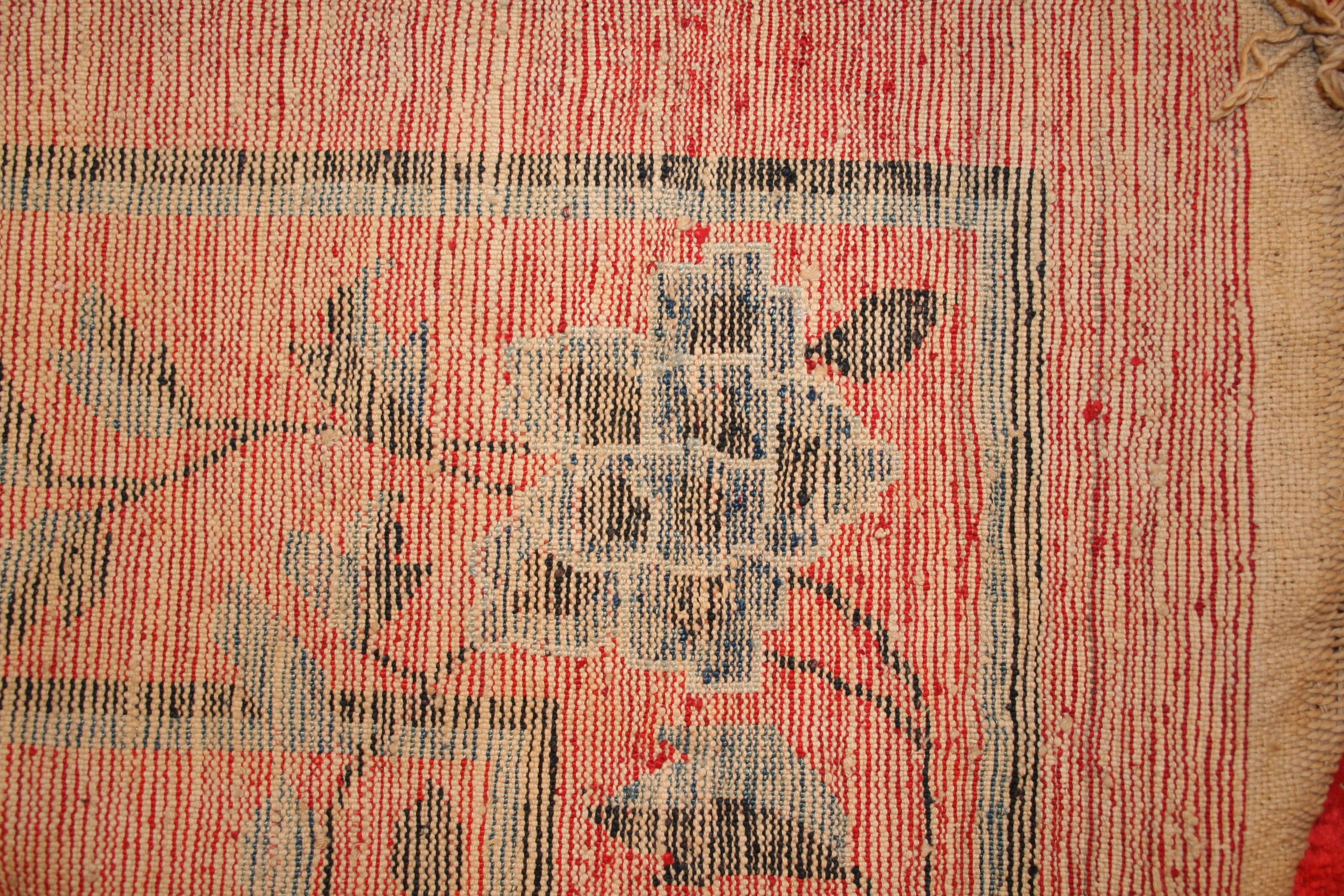 Antiker kaiserlich- chinesischer roter Seidenteppich mit Phoenixen, antik im Angebot 2