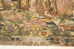 16th Century Elizabethan Needlework Depicting Adam and Eve in The Garden of Eden