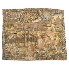 16th Century Elizabethan Needlework Depicting Adam and Eve in The Garden of Eden