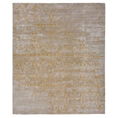 Milano Raved Wool and Silk Rug in Gold and Greige by Jan Kath