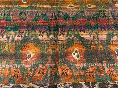 Tapis « Aquasilk » à motif intégral vert d'eau, signé Alberto Levi Gallery