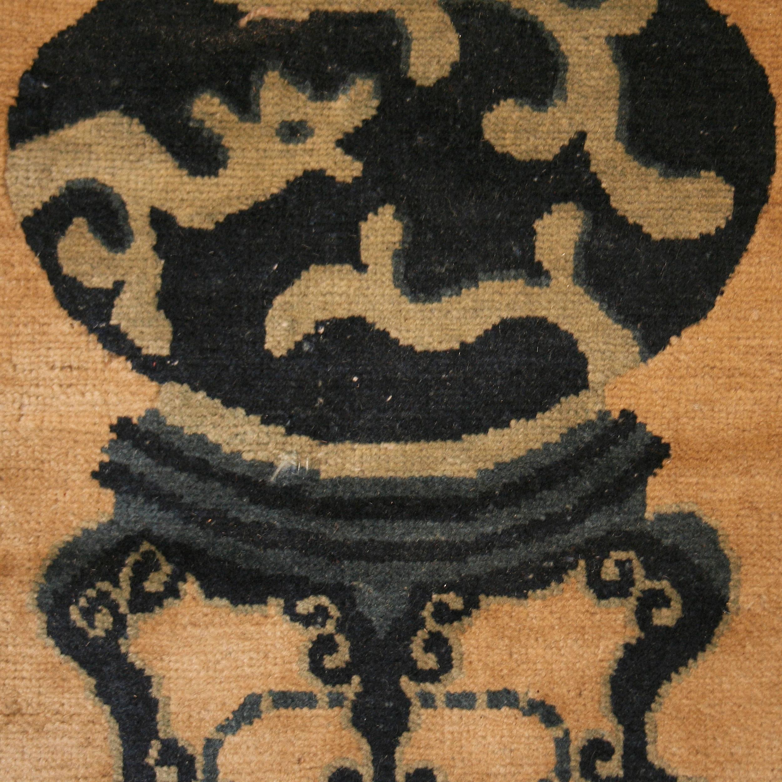 Hand-Knotted Fine Antique Chinese Peking Carpet For Sale