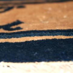 Antique Ningxia Chinese Carpet with Lion-Dogs