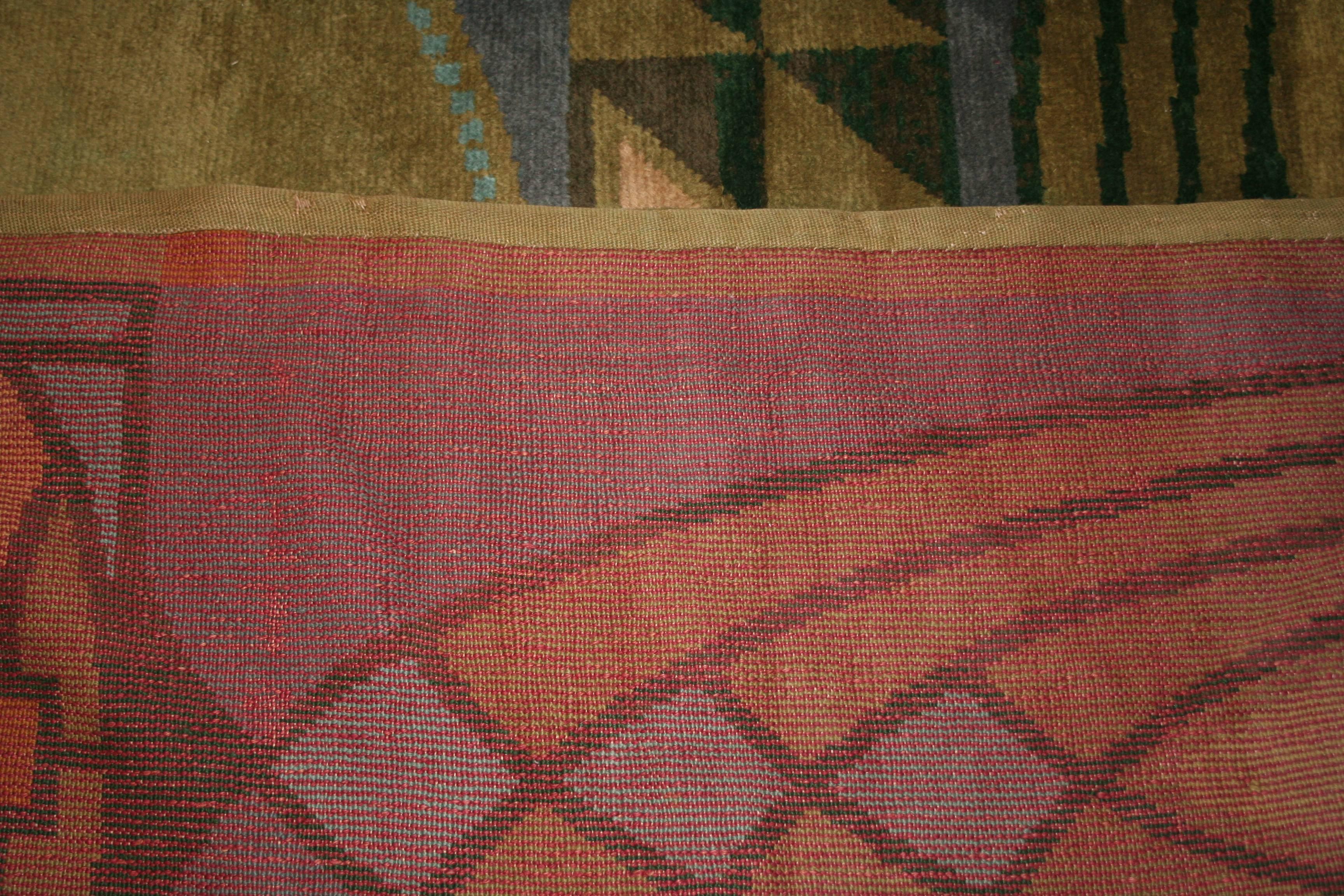 Rare Wiener Werkstätte Carpet Designed by Otto Prutscher In Good Condition In Milan, IT