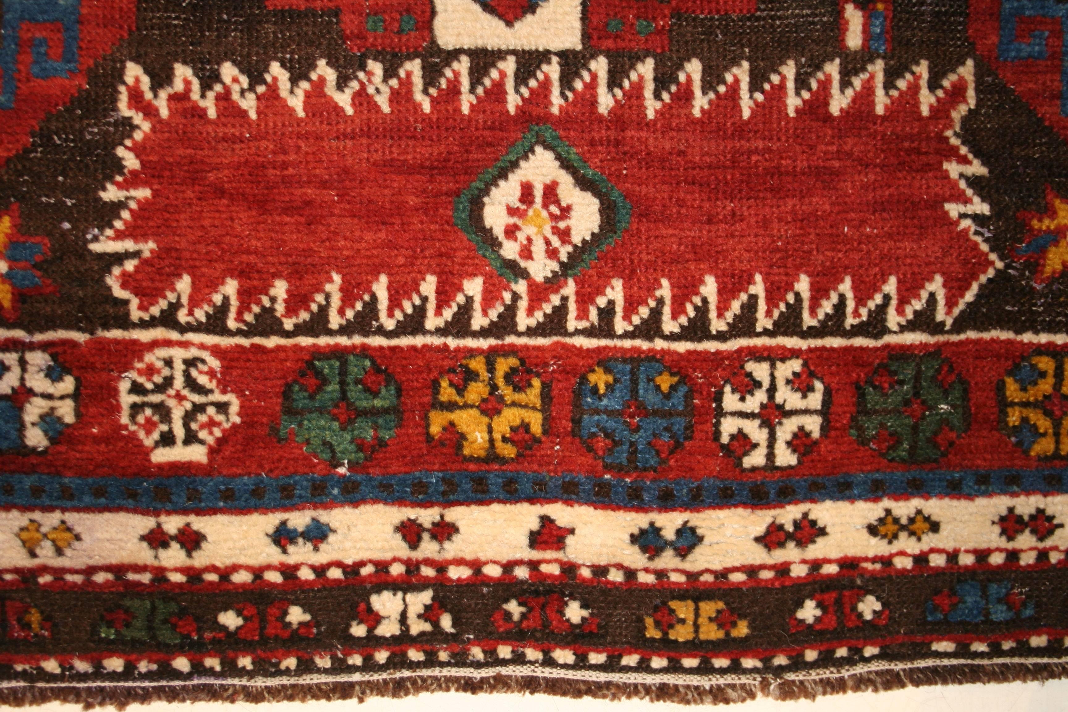 Hand-Knotted Antique Caucasian Shirvan Large Rug