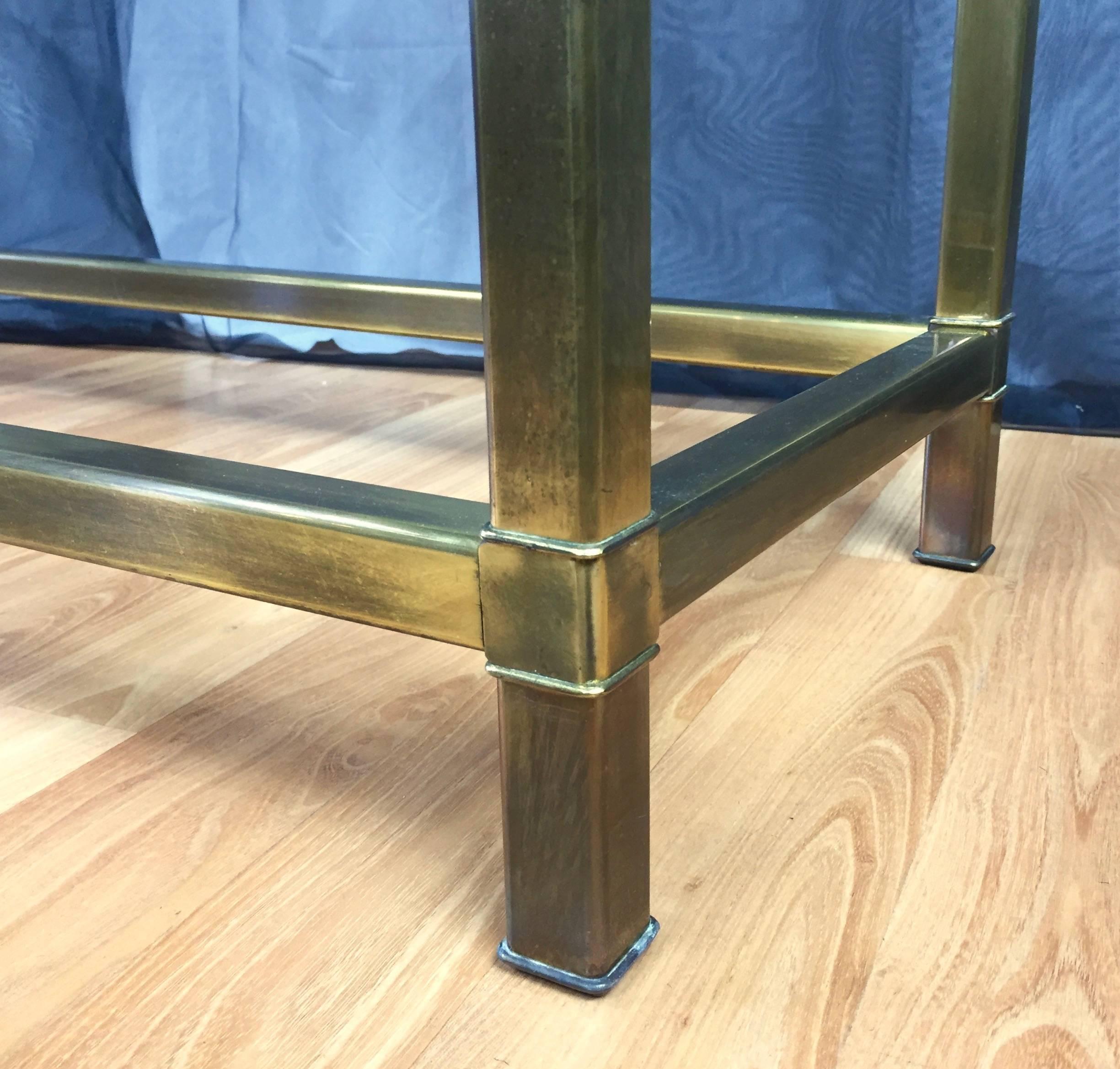Mastercraft Brass and Glass Console or Sofa Table 1