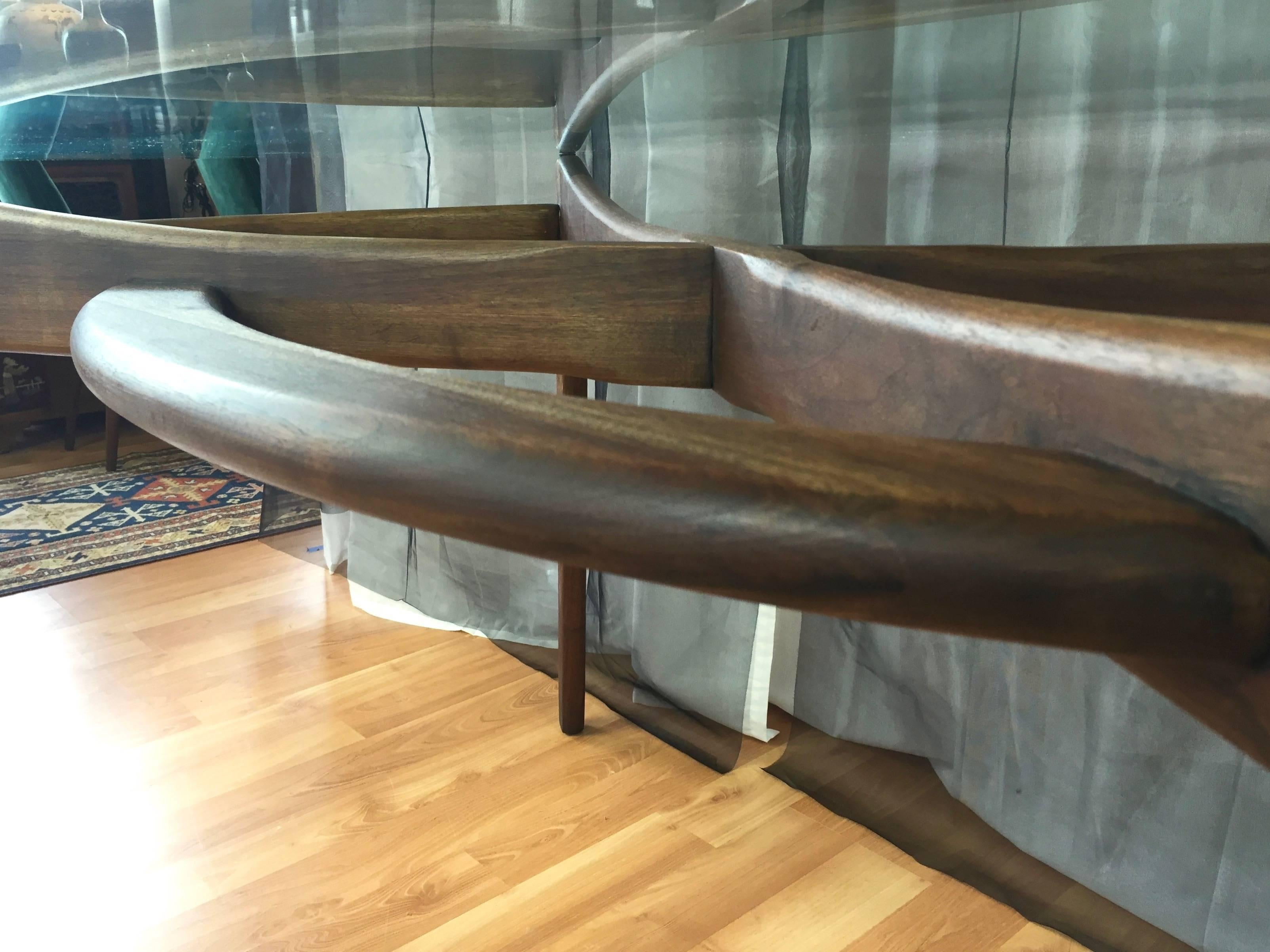 American Sculptural Adrian Pearsall Walnut Dining Table for Craft Associates