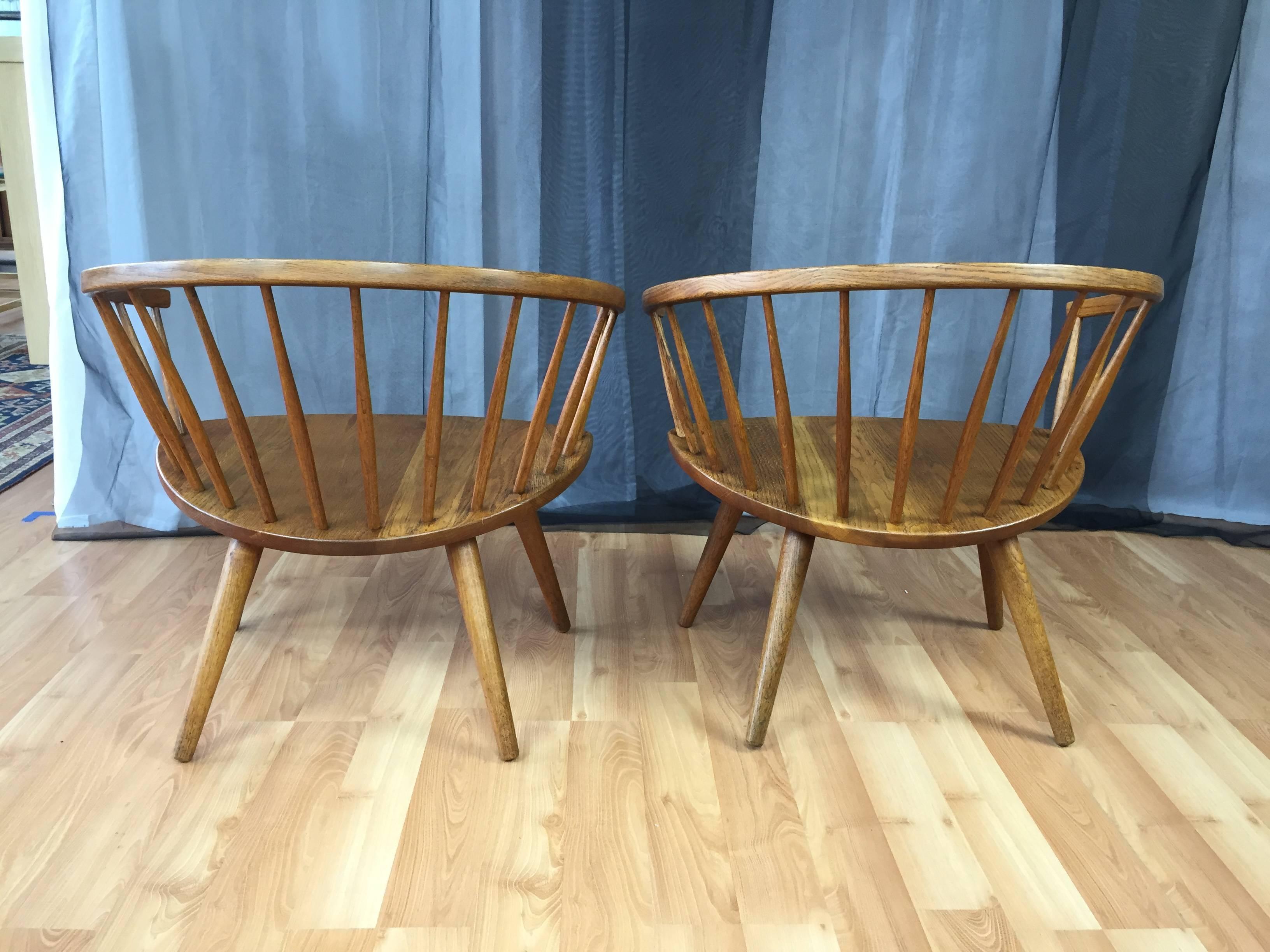 Swedish Pair of Yngve Ekström Oak “Arka” Chairs for Stolab **SATURDAY SALE
