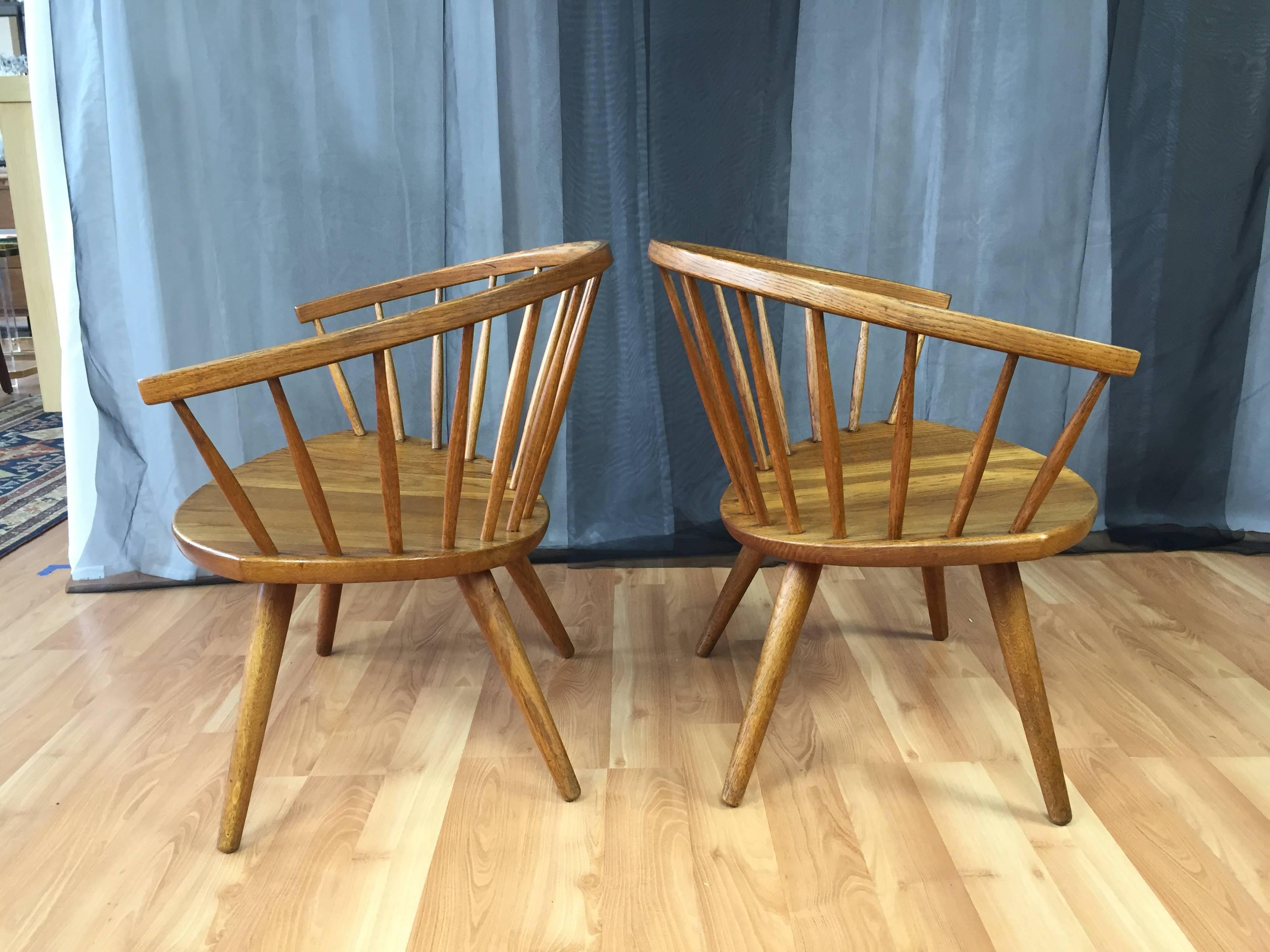 Pair of Yngve Ekström Oak “Arka” Chairs for Stolab **SATURDAY SALE In Good Condition In San Francisco, CA