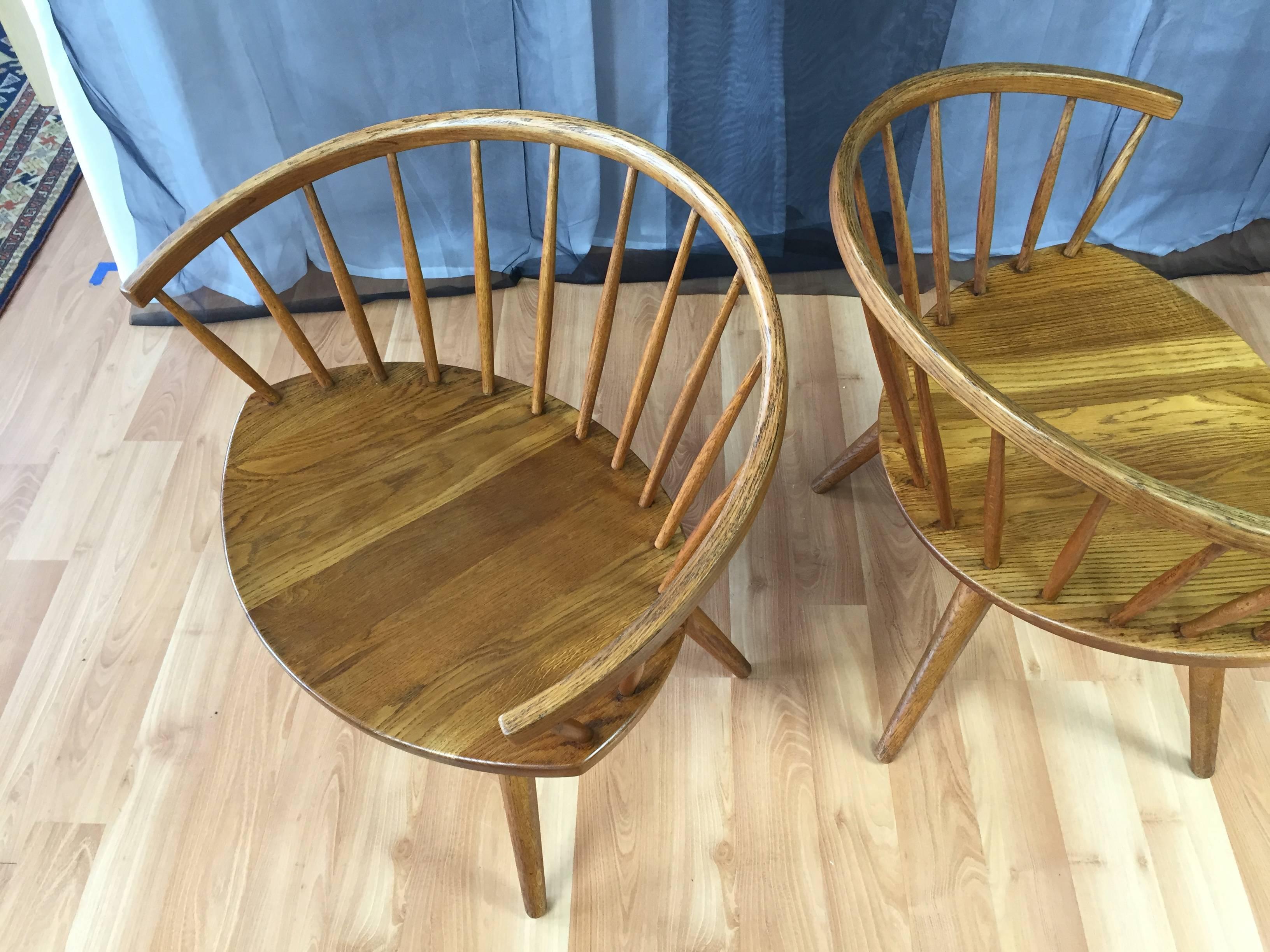 Mid-20th Century Pair of Yngve Ekström Oak “Arka” Chairs for Stolab **SATURDAY SALE