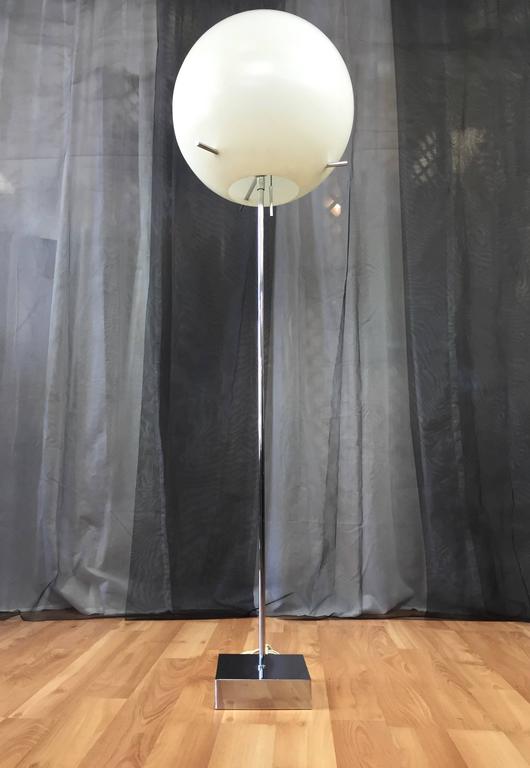 Paul Mayen for Habitat Chrome Floor Lamp with Globe Shade at 1stDibs
