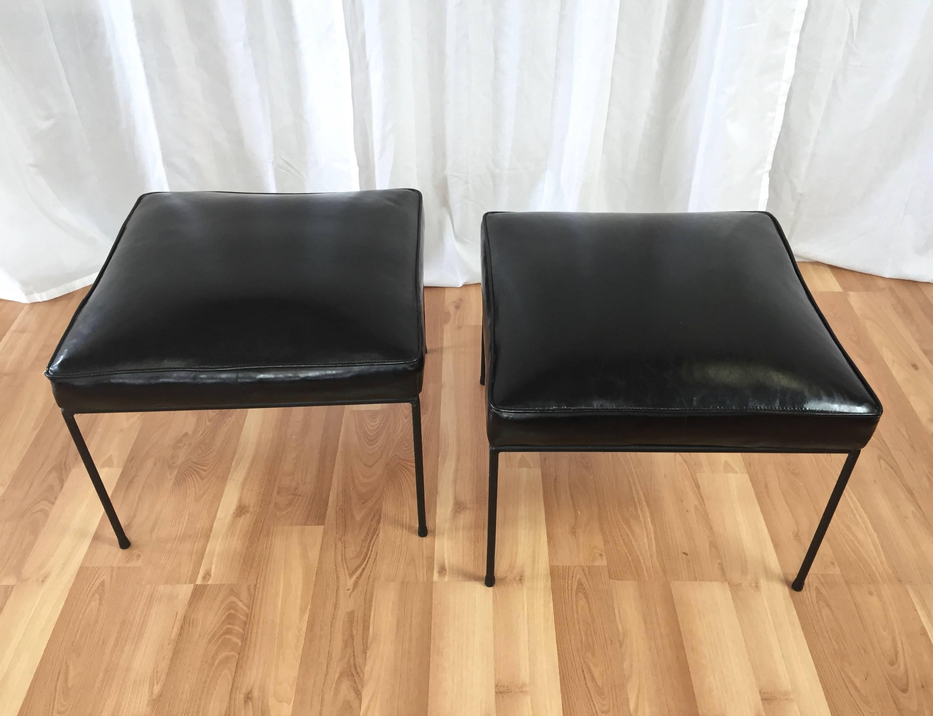 Mid-Century Modern Pair of Paul McCobb Planner Group “All ‘Round Square” Stools for Winchendon