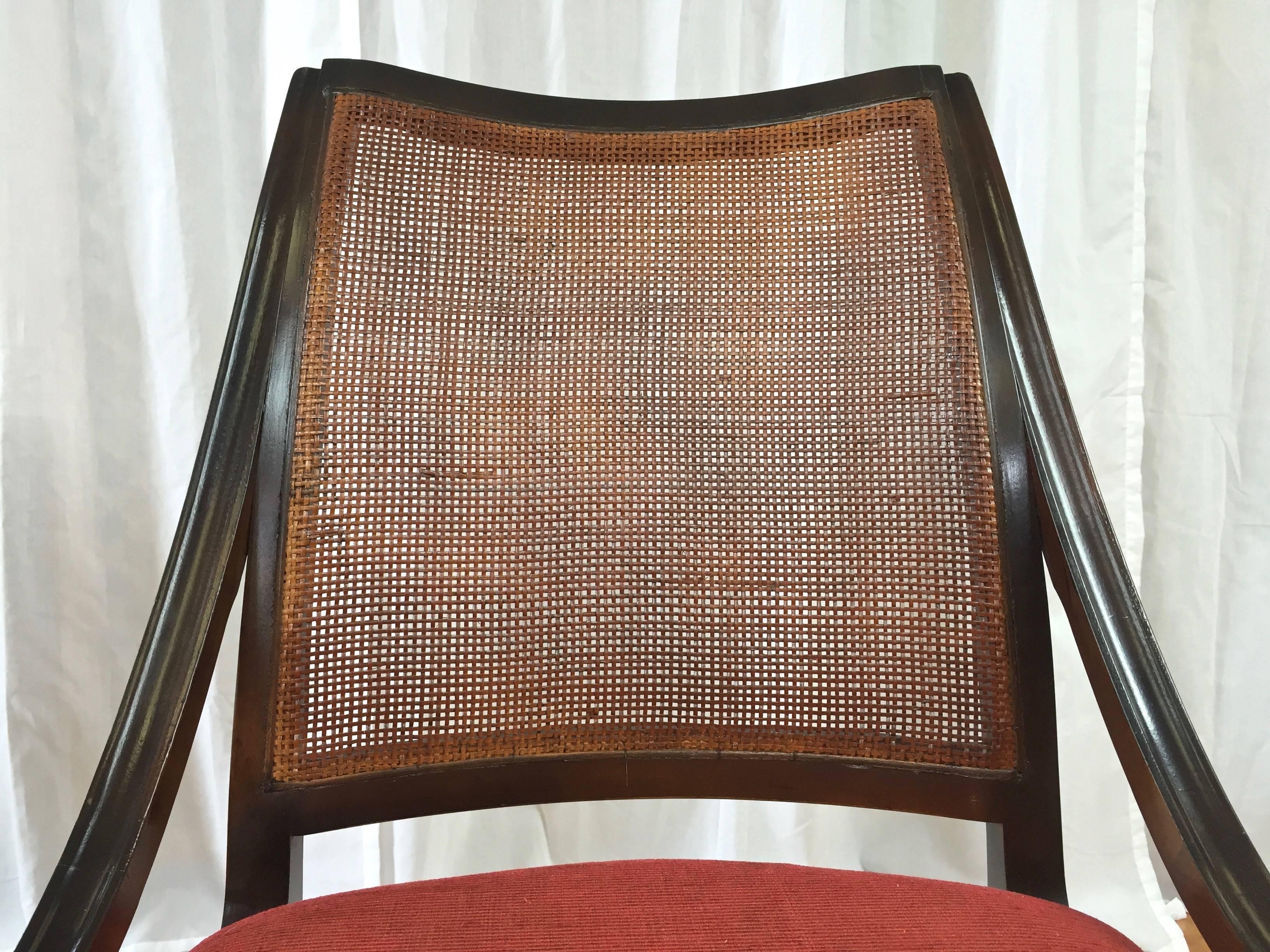 Mid-20th Century Four Cane Back Walnut Dining Chairs by Richard Thompson for Glenn of California