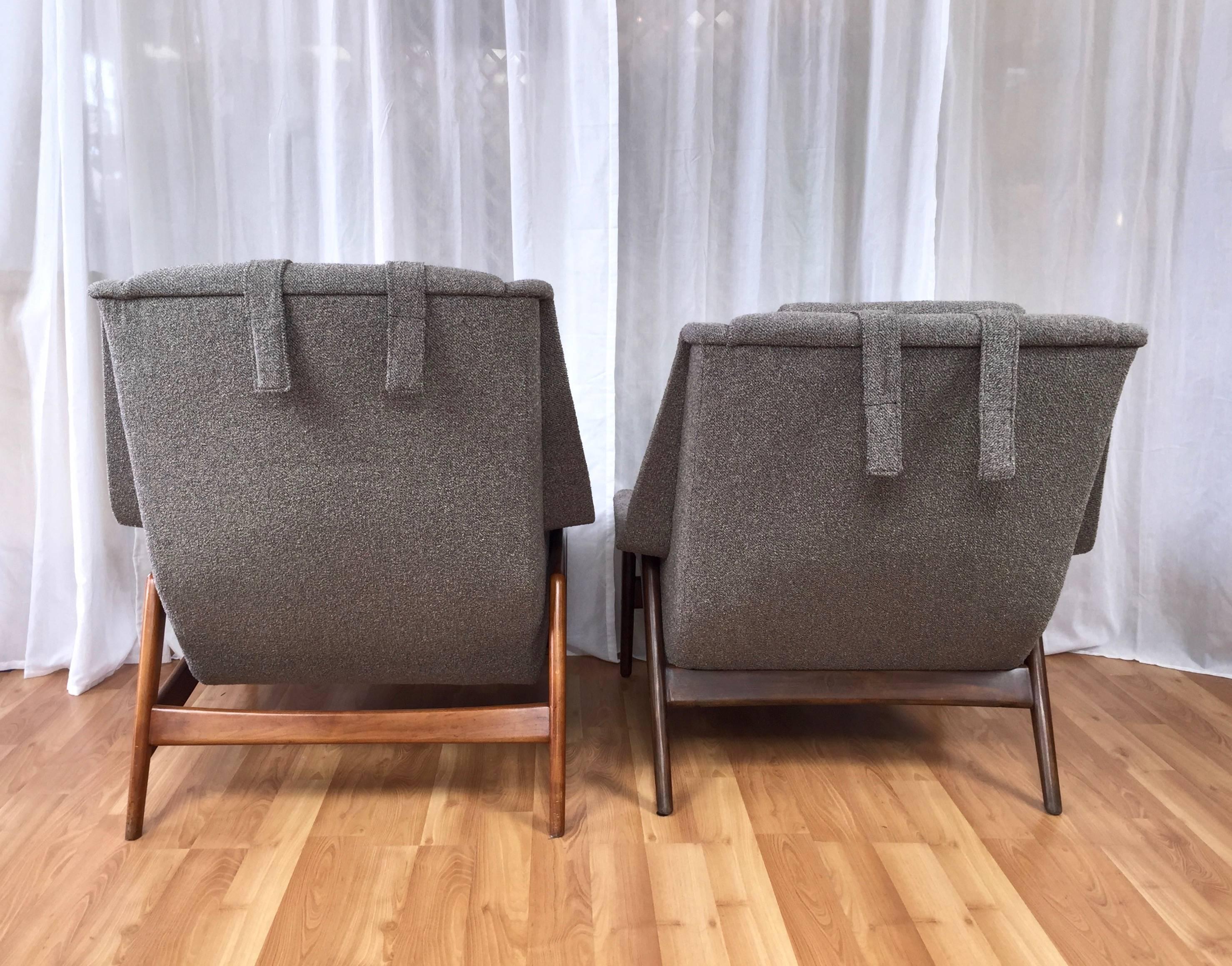 Scandinavian Modern 3 Piece Set of Folke Ohlsson for DUX Lounge Chairs and Ottoman *SATURDAY SALE