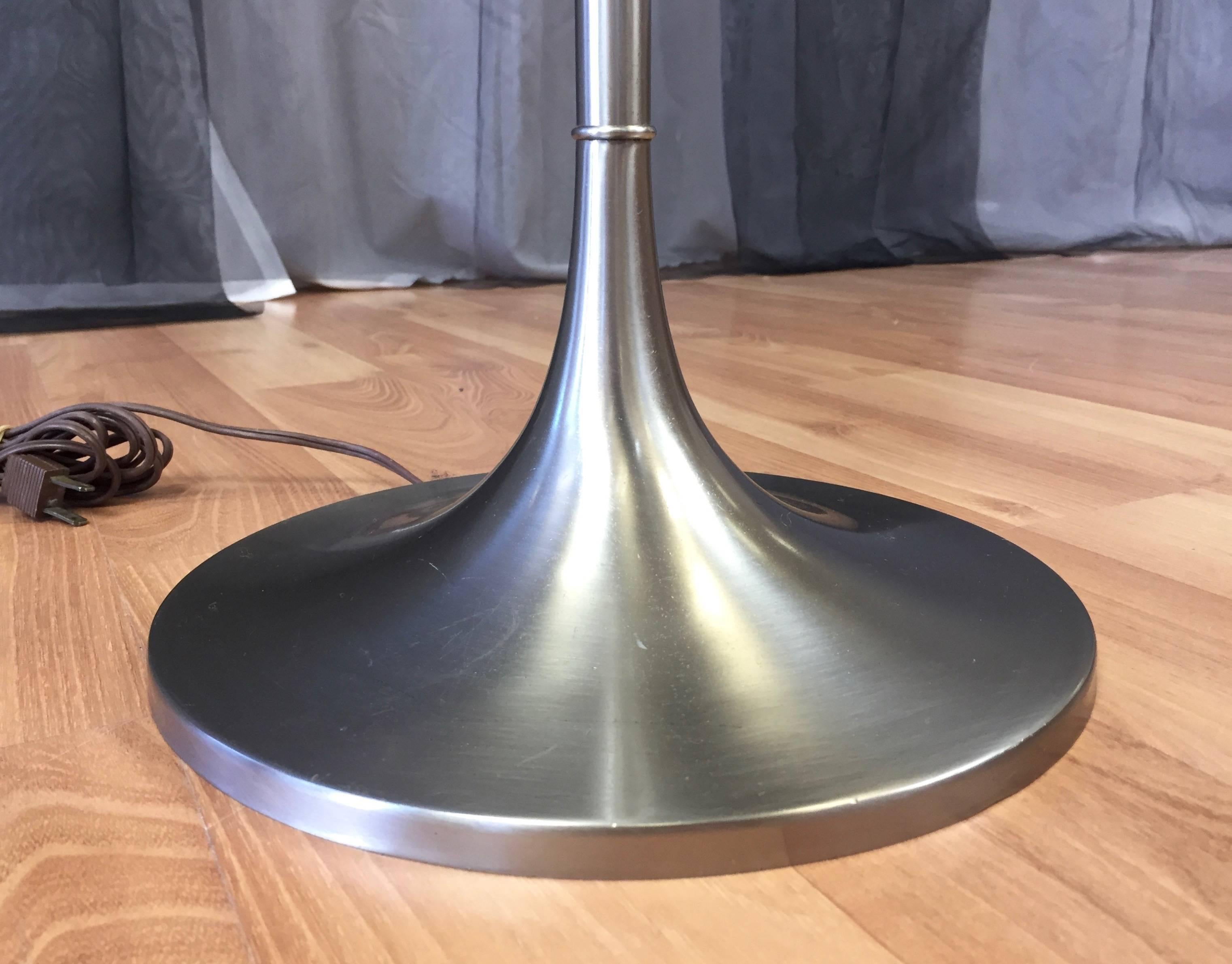 Mid-Century Modern Iconic Laurel Tulip Base Floor Lamp with Floating Glass Table