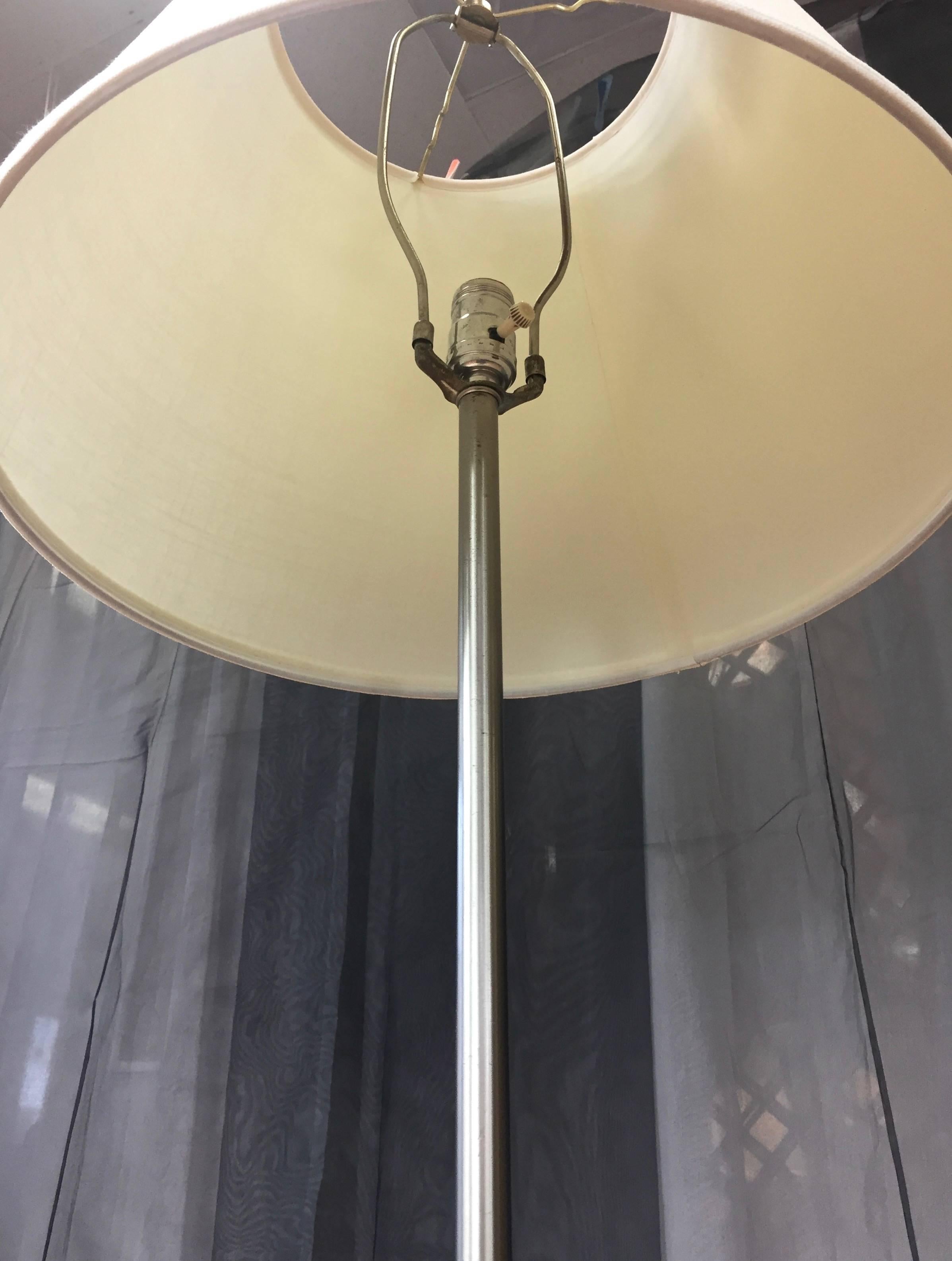 American Iconic Laurel Tulip Base Floor Lamp with Floating Glass Table