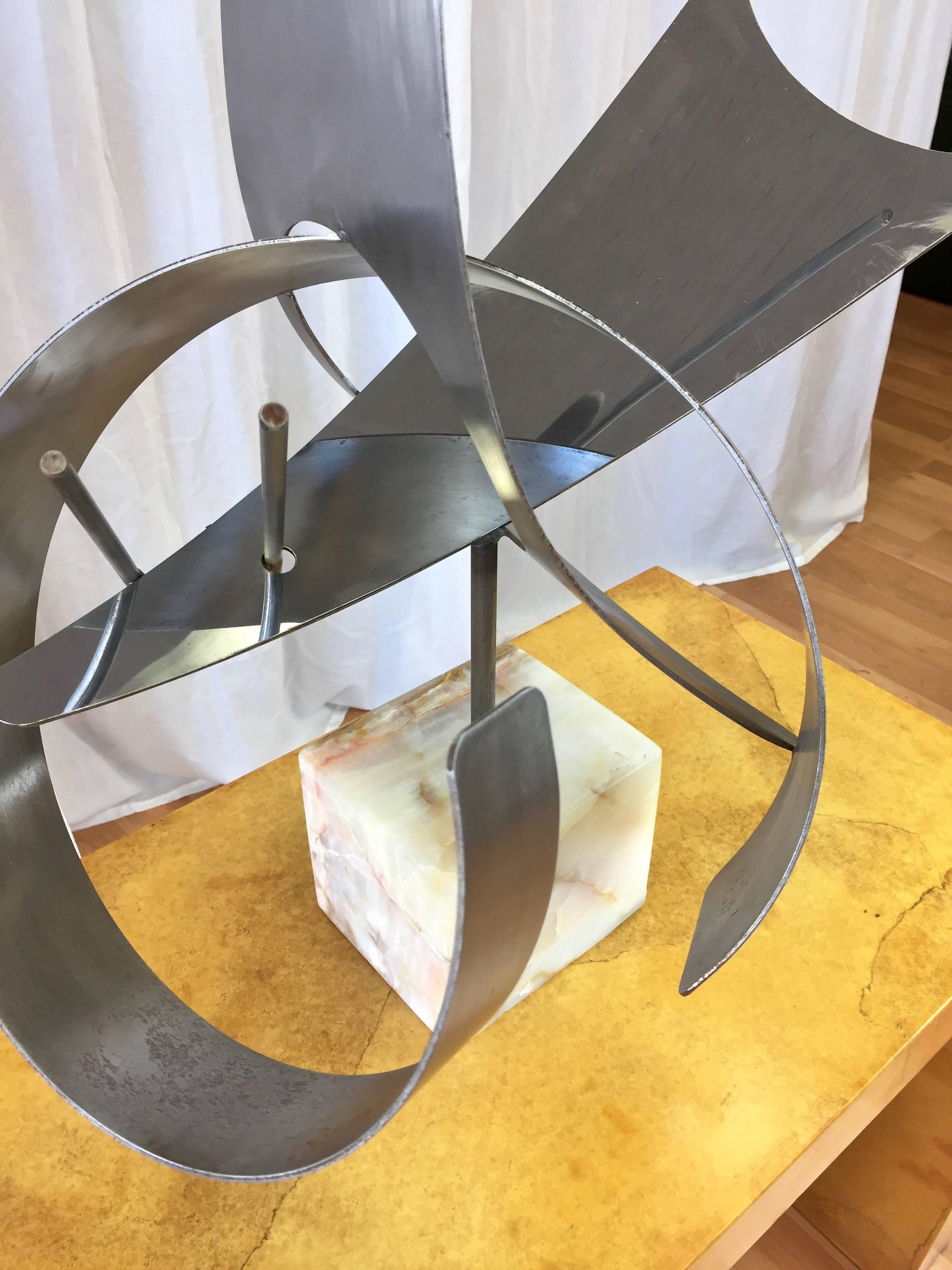 Onyx Monumental Abstract Steel Sculpture by Curtis Jeré For Sale