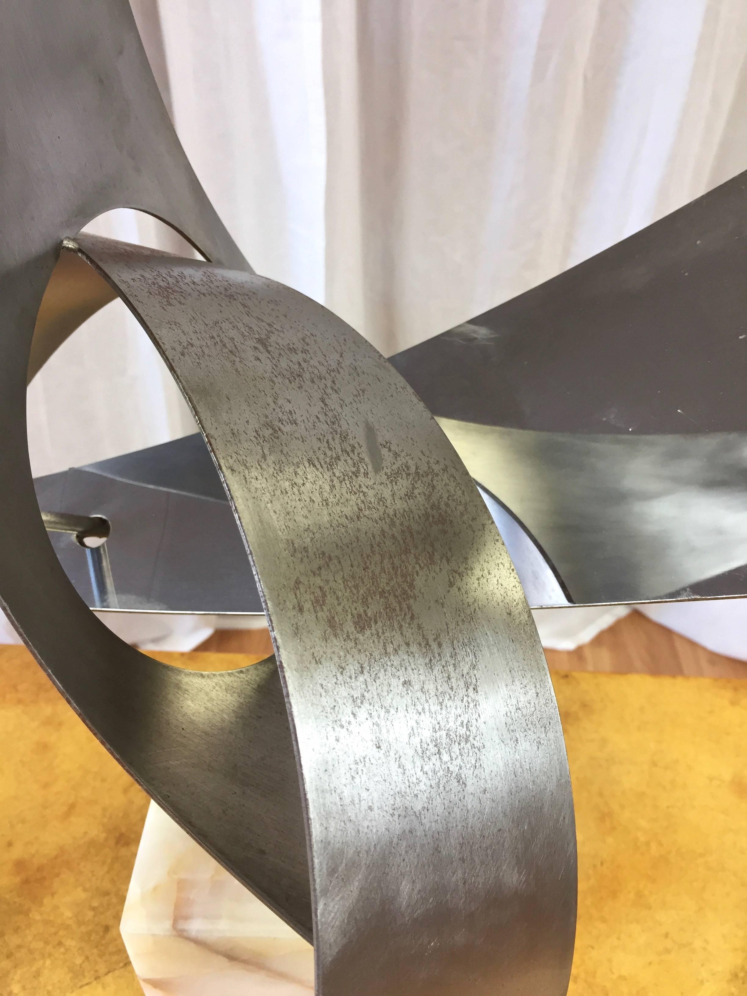 Late 20th Century Monumental Abstract Steel Sculpture by Curtis Jeré For Sale