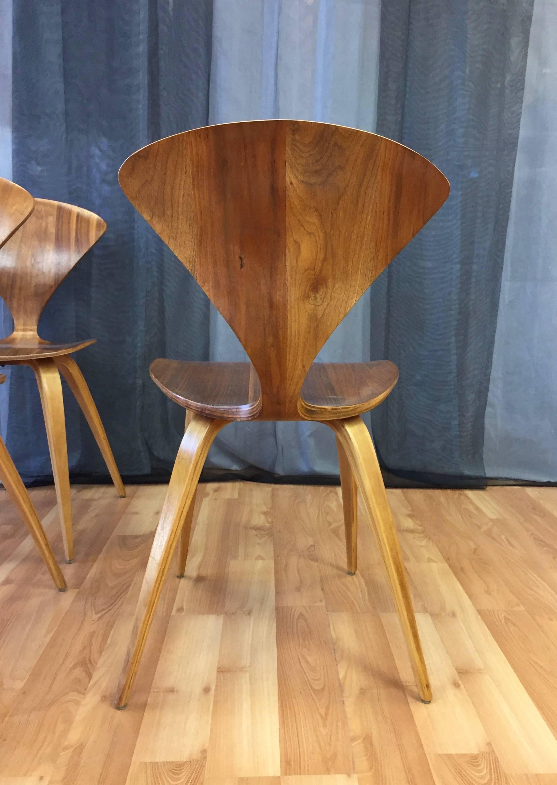 Mid-20th Century Set of Four Vintage Cherner Side Chairs for Plycraft