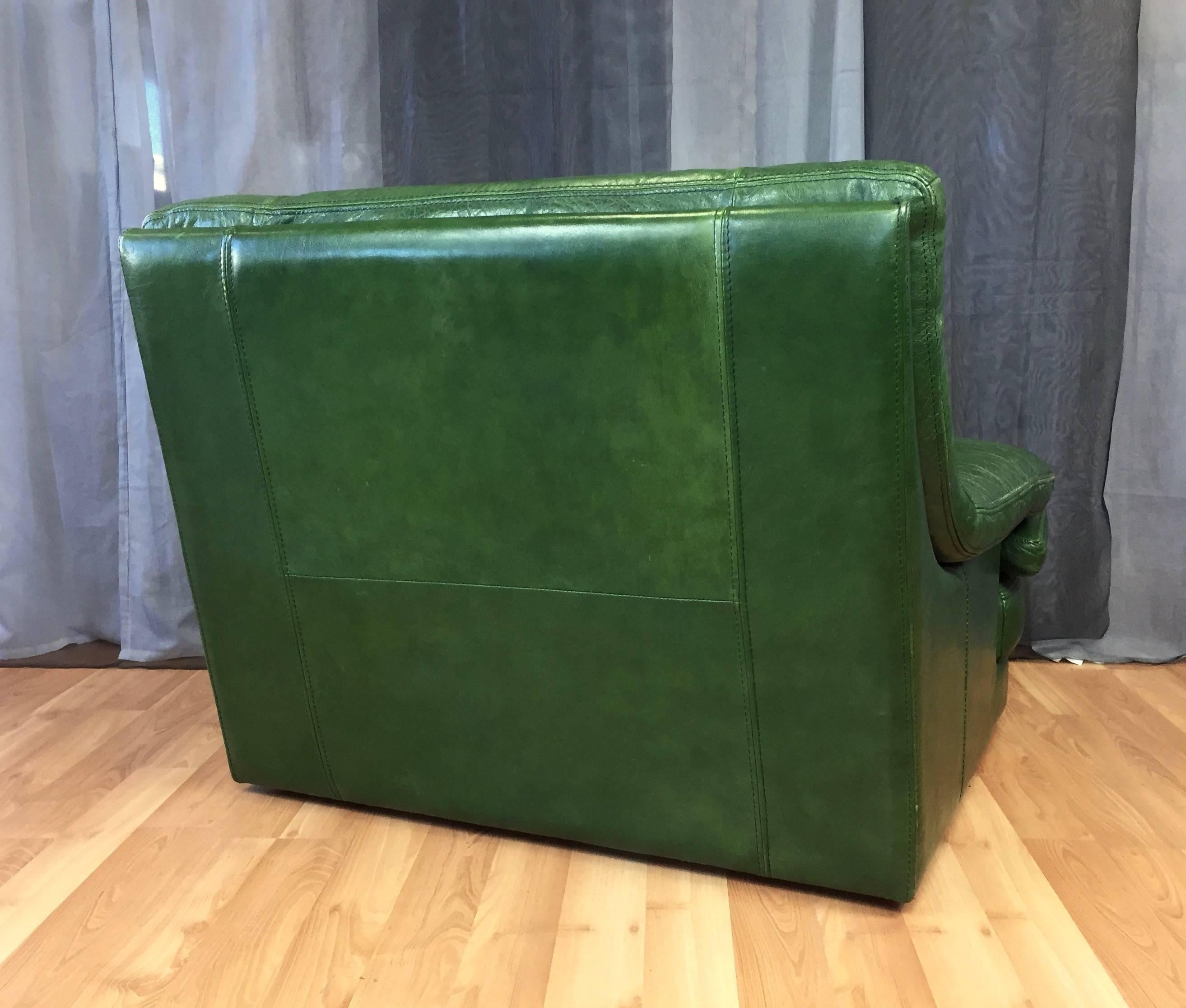 green leather armchair vintage