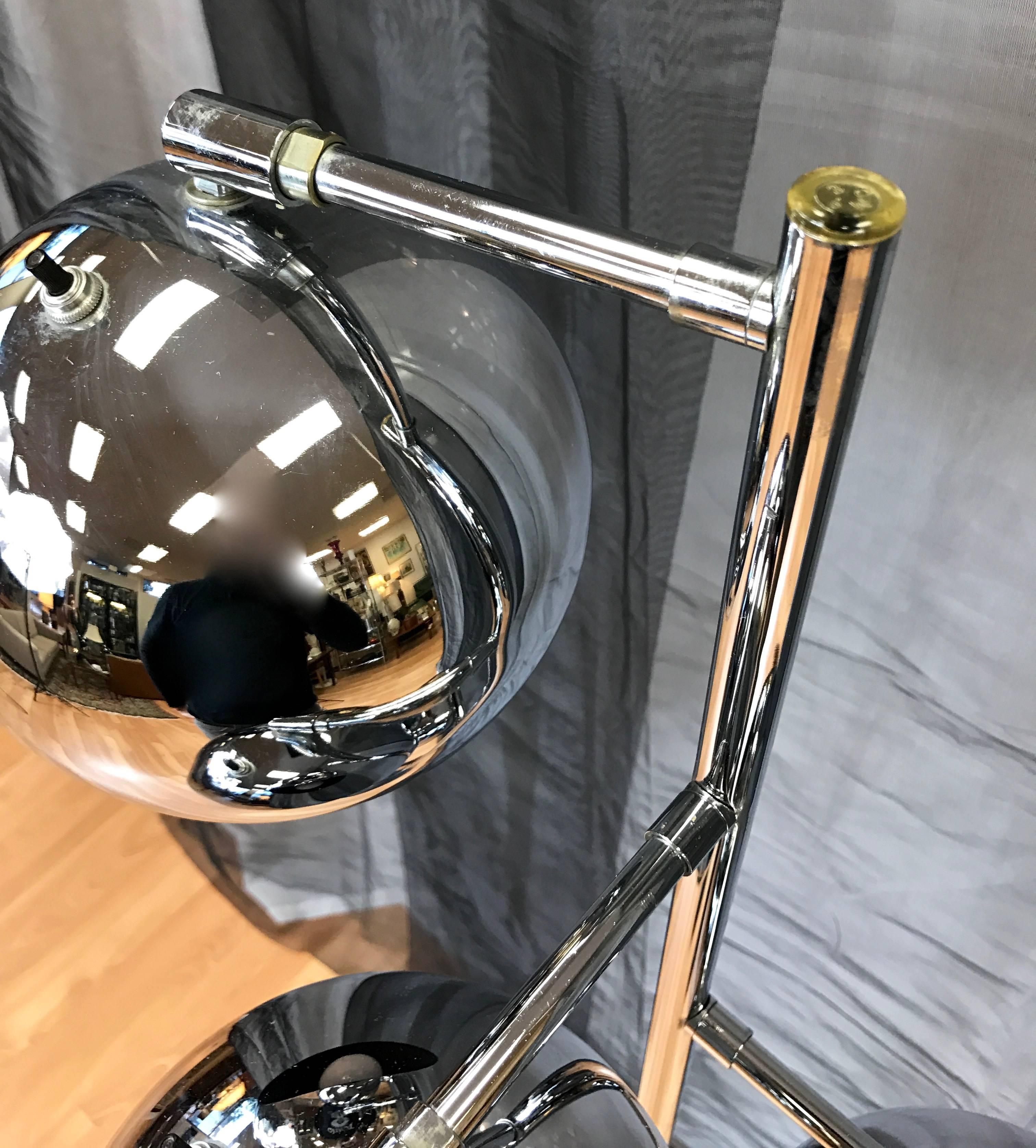 Koch & Lowy OMI Three-Globe Chrome Floor Lamp 1