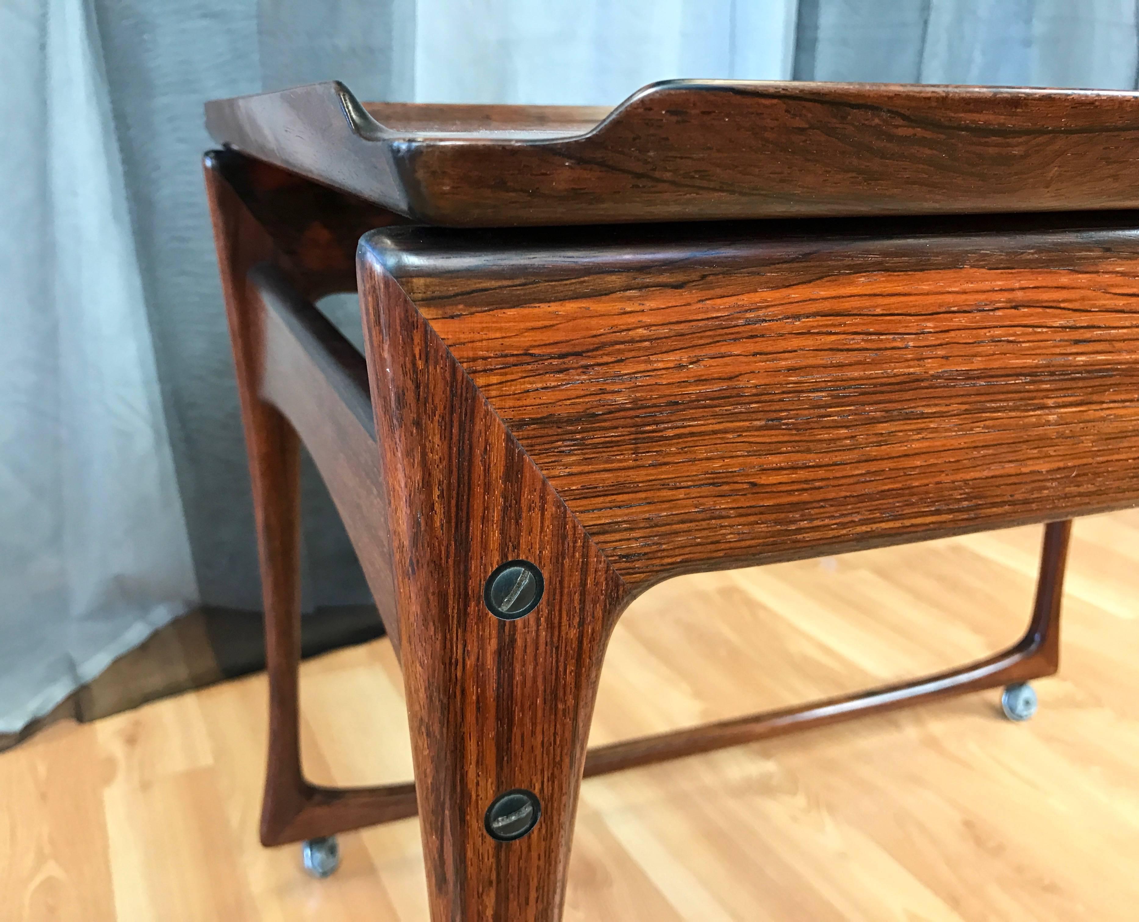 Uncommon J. Ingvar Jensen Rosewood Sliding-Top Bar Cart 1