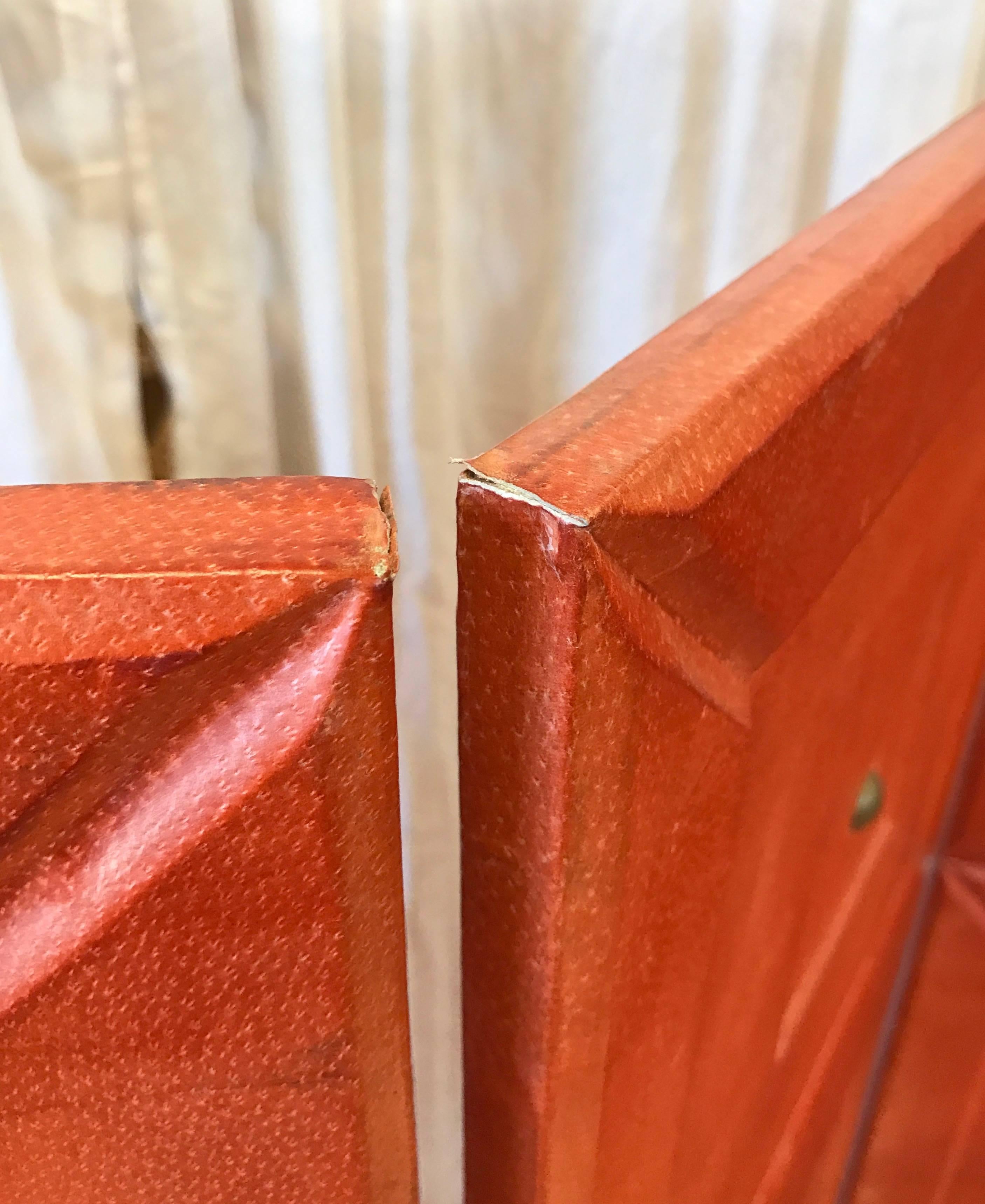 Maitland-Smith Leather-Clad Four-Panel Folding Screen 1